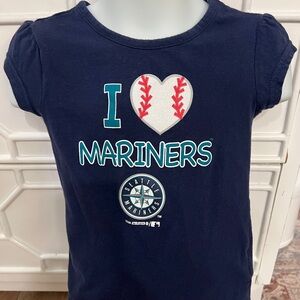 MLB Seattle Mariners Navy 'I Heart Mariners' Girls Tee